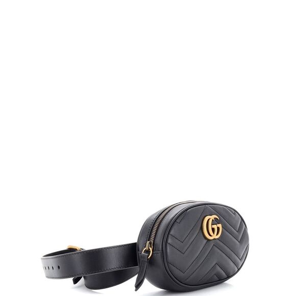 Gucci GG Marmont Belt Bag Matelasse Leather Black - Picture 2 of 6